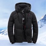 Down Jacket Men White Duck Winter Coat Windproof Warm Parkas Travel Camping Overcoat New in Thicken Solid Color Hooded Clothing - Image 2