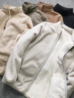 Thiened Double Layer Cosite Velvet Lamb Velvet Fine Particle ake Fce Warm Stand Collar Jaet Coat for Men - Image 3