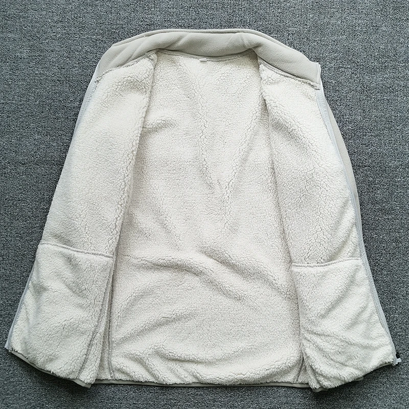 Thiened Double Layer Cosite Velvet Lamb Velvet Fine Particle ake Fce Warm Stand Collar Jaet Coat for Men Thiened Double Layer Cosite Velvet Lamb Velvet Fine Particle ake Fce Warm Stand Collar Jaet Coat for Men