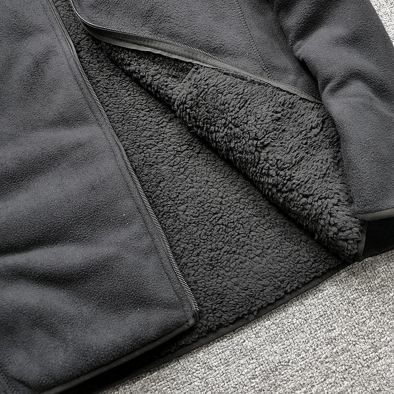 Thiened Double Layer Cosite Velvet Lamb Velvet Fine Particle ake Fce Warm Stand Collar Jaet Coat for Men Thiened Double Layer Cosite Velvet Lamb Velvet Fine Particle ake Fce Warm Stand Collar Jaet Coat for Men