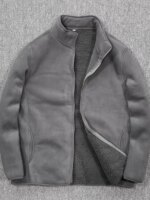 Thiened Double Layer Cosite Velvet Lamb Velvet Fine Particle ake Fce Warm Stand Collar Jaet Coat for Men - Image 2