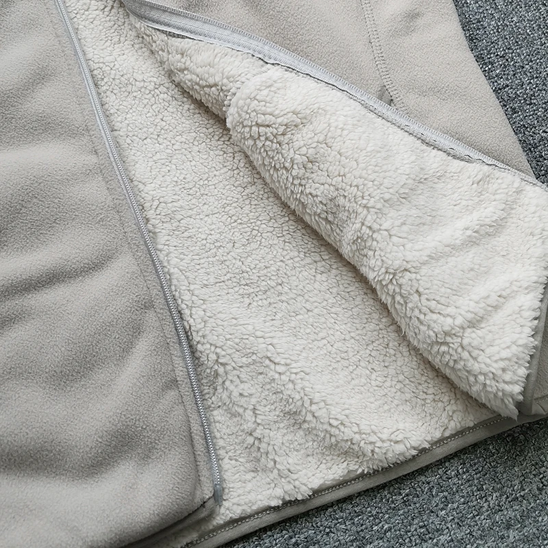 Thiened Double Layer Cosite Velvet Lamb Velvet Fine Particle ake Fce Warm Stand Collar Jaet Coat for Men Thiened Double Layer Cosite Velvet Lamb Velvet Fine Particle ake Fce Warm Stand Collar Jaet Coat for Men