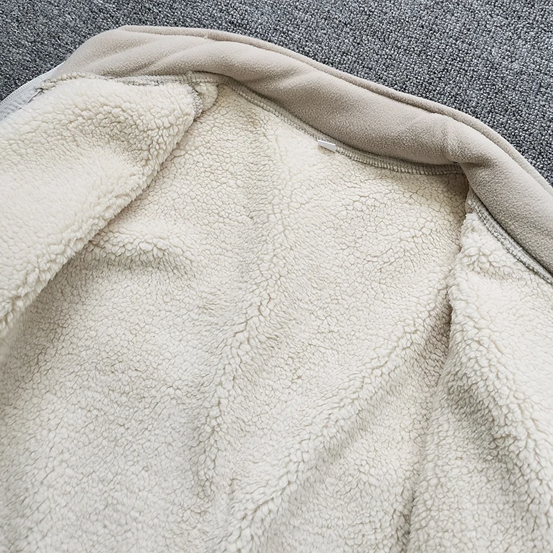 Thiened Double Layer Cosite Velvet Lamb Velvet Fine Particle ake Fce Warm Stand Collar Jaet Coat for Men Thiened Double Layer Cosite Velvet Lamb Velvet Fine Particle ake Fce Warm Stand Collar Jaet Coat for Men