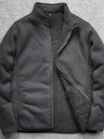 Thiened Double Layer Cosite Velvet Lamb Velvet Fine Particle ake Fce Warm Stand Collar Jaet Coat for Men - Image 4