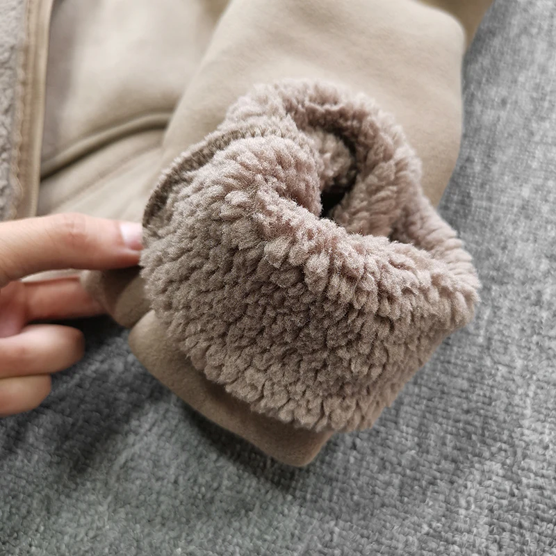 Thiened Double Layer Cosite Velvet Lamb Velvet Fine Particle ake Fce Warm Stand Collar Jaet Coat for Men Thiened Double Layer Cosite Velvet Lamb Velvet Fine Particle ake Fce Warm Stand Collar Jaet Coat for Men