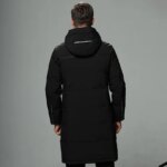 2025 Winter Men Coat Thicken Windproof Long Sleeve Warm Male Down Outerwear Simple Solid Color Mid Length Hooded Man Jacket - Image 4