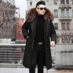 Bomber Jackets for Men Thick Warm Coat New Style Pie Overcomes Men’s Fur Mid-length Thick Warm Mink Fur Coat Fur One Detachable - Image 5