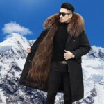 Bomber Jackets for Men Thick Warm Coat New Style Pie Overcomes Men’s Fur Mid-length Thick Warm Mink Fur Coat Fur One Detachable - Image 6