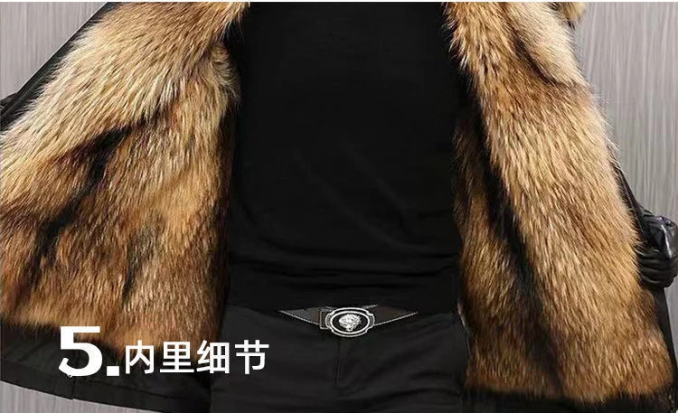 Bomber Jackets for Men Thick Warm Coat New Style Pie Overcomes Men’s Fur Mid-length Thick Warm Mink Fur Coat Fur One Detachable