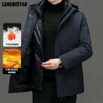 Top Grade Brand Casual Fashion Designer Warm Parka Coat Mens 2025 Newest Winter Jacket Quilted Windbreaker     Mens Clothes