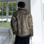 IEFB Korean Style Men's Faux Fur Jackets Solid Color Turn-down Collar Casual Single Breasted Winter All-match Male Coats 9X1159 - Image 6