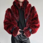 IEFB Autumn Winter Stage Style Patchwork Faux Fur Men's Jacket Thickened Stand Collar Male Jackets 2025 Male Clothing 9X1325 - Image 2