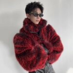 IEFB Autumn Winter Stage Style Patchwork Faux Fur Men's Jacket Thickened Stand Collar Male Jackets 2025 Male Clothing 9X1325 - Image 6