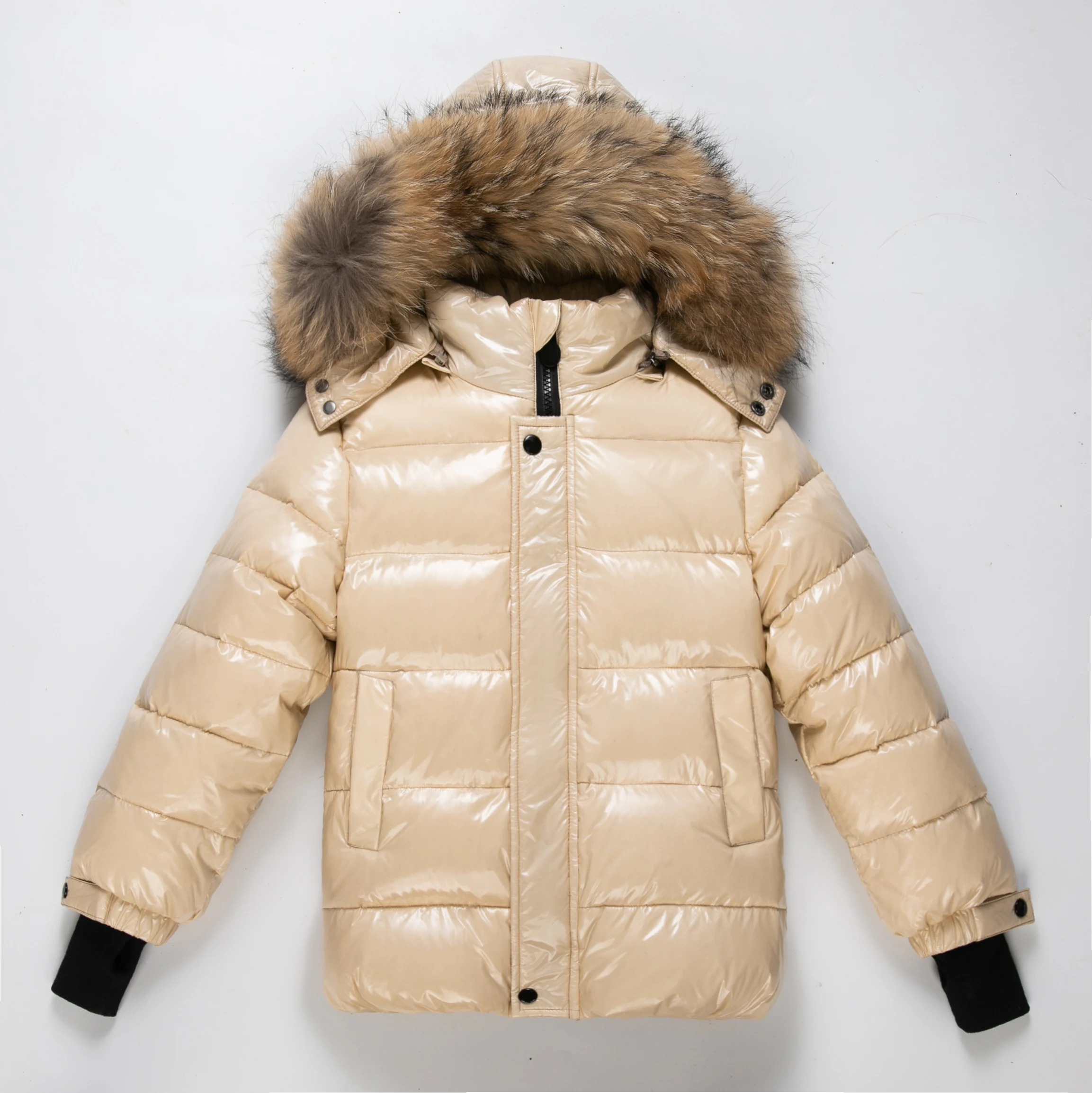2025 Children Boy Winter Down Jacket Real Fur Waterproof Shiny Girl Winter Coat 1-14 Year Kids Teenager Outerwear Toddler Outfit