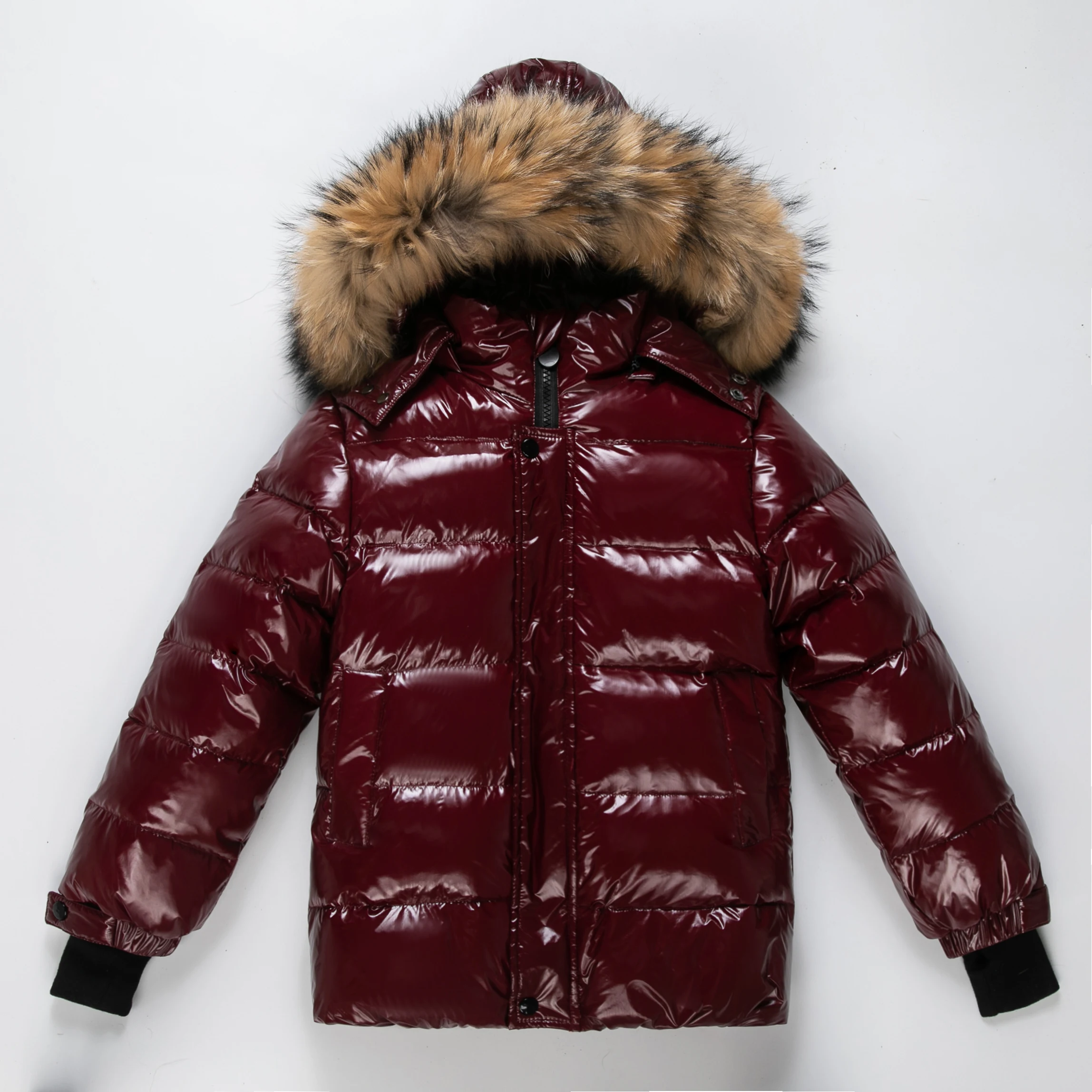 2025 Children Boy Winter Down Jacket Real Fur Waterproof Shiny Girl Winter Coat 1-14 Year Kids Teenager Outerwear Toddler Outfit