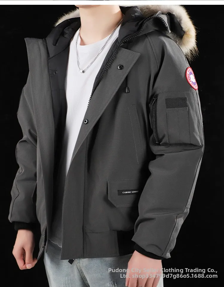 Men's Flight Jacket 01 Style Duck down Jacket Winter 2025 New Hooded Short Slim Fit Warm Outerwear Casual Polyester Fiber Men's Flight Jacket 01 Style Duck down Jacket Winter 2025 New Hooded Short Slim Fit Warm Outerwear Casual Polyester Fiber