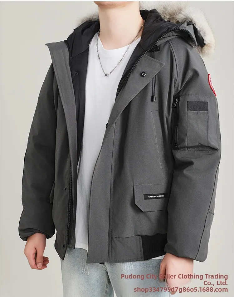 Men's Flight Jacket 01 Style Duck down Jacket Winter 2025 New Hooded Short Slim Fit Warm Outerwear Casual Polyester Fiber Men's Flight Jacket 01 Style Duck down Jacket Winter 2025 New Hooded Short Slim Fit Warm Outerwear Casual Polyester Fiber