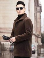 Men's Jaet Autumn Winter Thiened Faux Lamb Velvet Coat Faionable Collared Fluffy Inner Middle-aged plus Size Winter Clo... - Image 4