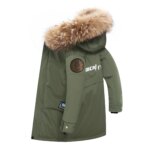 2025 Winter Children Down Jacket For Boys Real Raccoon Fur Hooded Waterproof Teenage Boys Jacket 3-14 Years Kids Outwear Coat - Image 2