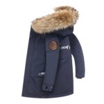 2025 Winter Children Down Jacket For Boys Real Raccoon Fur Hooded Waterproof Teenage Boys Jacket 3-14 Years Kids Outwear Coat - Image 3