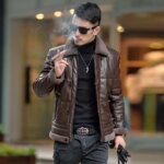 Winter Sheepskin Down Jacket Man Short Korean Slim Fitting Lapel Fur Collar Plush Thicken Luxury Puffer Jacket Men Down Coat - Image 3