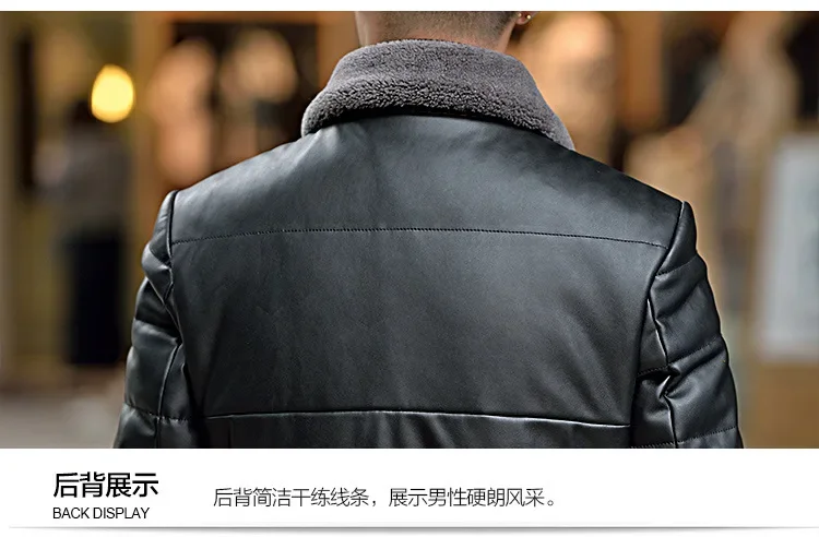 Winter Sheepskin Down Jacket Man Short Korean Slim Fitting Lapel Fur Collar Plush Thicken Luxury Puffer Jacket Men Down Coat