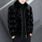 Men's Winter Faux Fur Coat High-End Zipper Thickened Warm Turn Down Collar Jacket Man Black Short Imitation Mink Hair Outwear - Image 4