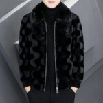 Men's Winter Faux Fur Coat High-End Zipper Thickened Warm Turn Down Collar Jacket Man Black Short Imitation Mink Hair Outwear - Image 3