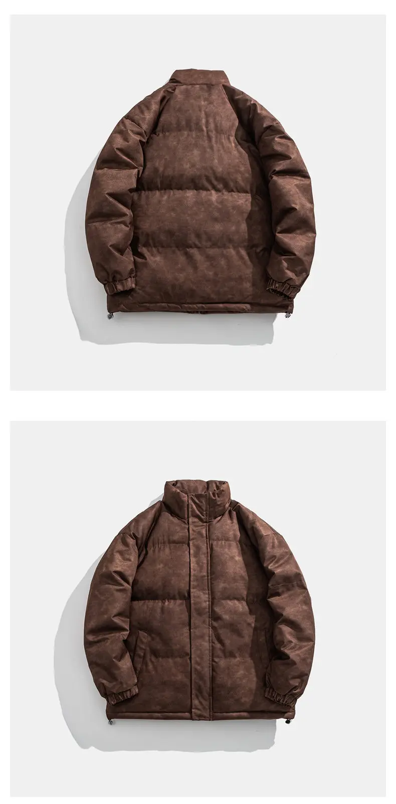 Winter Men Down Coat American Retro Printed Stand Collar Male Outerwear Thicken Cold-proof Long Sleeve Zipper Loose Man Jacket Winter Men Down Coat American Retro Printed Stand Collar Male Outerwear Thicken Cold-proof Long Sleeve Zipper Loose Man Jacket