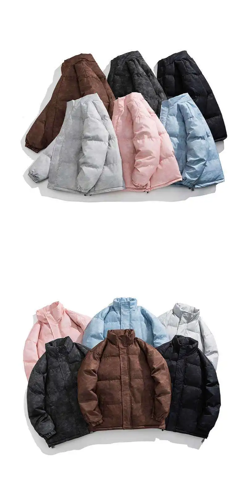 Winter Men Down Coat American Retro Printed Stand Collar Male Outerwear Thicken Cold-proof Long Sleeve Zipper Loose Man Jacket Winter Men Down Coat American Retro Printed Stand Collar Male Outerwear Thicken Cold-proof Long Sleeve Zipper Loose Man Jacket