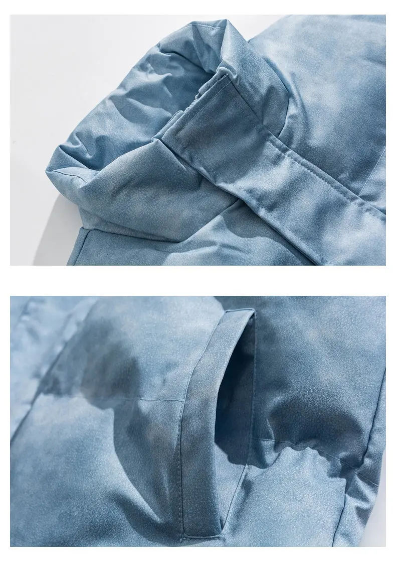 Winter Men Down Coat American Retro Printed Stand Collar Male Outerwear Thicken Cold-proof Long Sleeve Zipper Loose Man Jacket Winter Men Down Coat American Retro Printed Stand Collar Male Outerwear Thicken Cold-proof Long Sleeve Zipper Loose Man Jacket