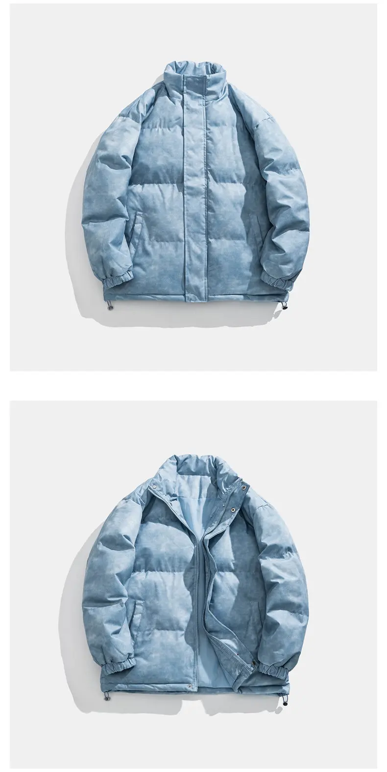 Winter Men Down Coat American Retro Printed Stand Collar Male Outerwear Thicken Cold-proof Long Sleeve Zipper Loose Man Jacket Winter Men Down Coat American Retro Printed Stand Collar Male Outerwear Thicken Cold-proof Long Sleeve Zipper Loose Man Jacket