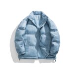 Winter Men Down Coat American Retro Printed Stand Collar Male Outerwear Thicken Cold-proof Long Sleeve Zipper Loose Man Jacket - Image 2