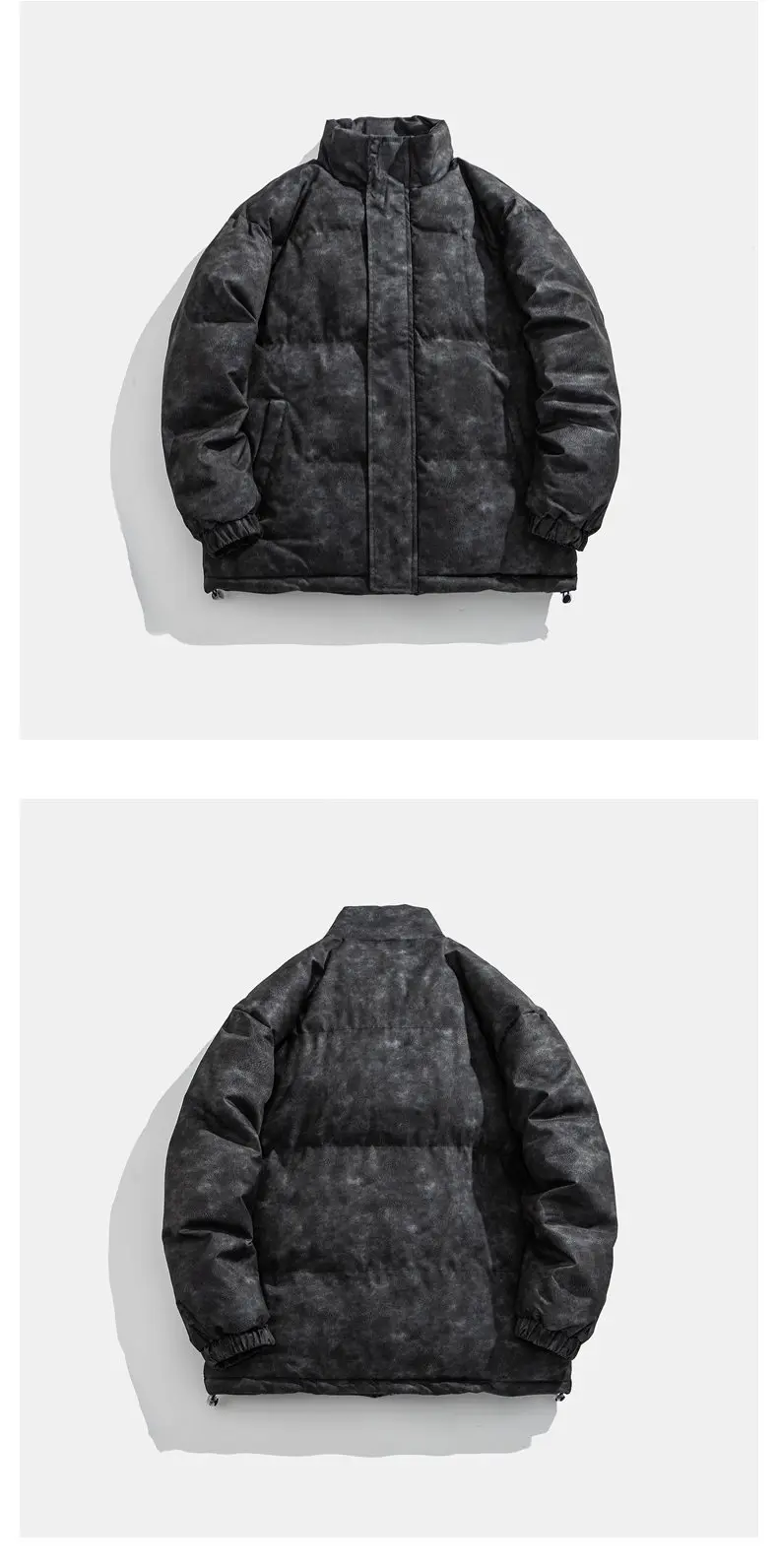 Winter Men Down Coat American Retro Printed Stand Collar Male Outerwear Thicken Cold-proof Long Sleeve Zipper Loose Man Jacket Winter Men Down Coat American Retro Printed Stand Collar Male Outerwear Thicken Cold-proof Long Sleeve Zipper Loose Man Jacket