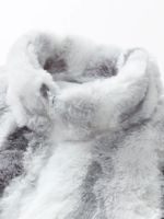 Men's Grey - White Tie - Dye Fuzzy Fleece Zip - Up Jacket with Stand - Up Collar and Logo Patch - Image 3