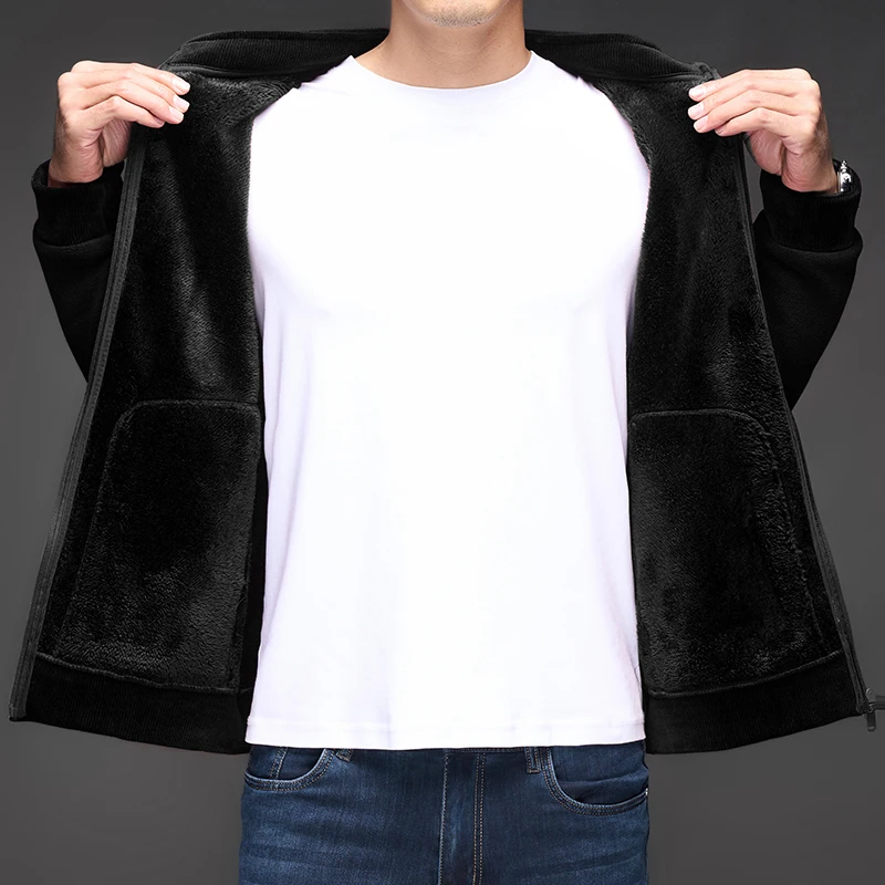 2025 autumn and winter new swan goose down warm zipper cardigan men's high-end exquisite Paul embroidery stand up collar jacket