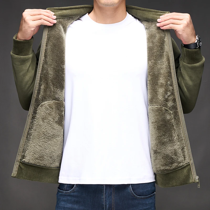 2025 autumn and winter new swan goose down warm zipper cardigan men's high-end exquisite Paul embroidery stand up collar jacket