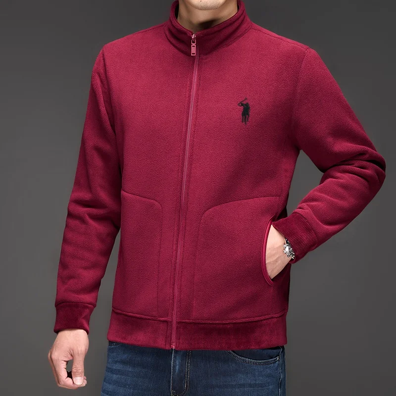 2025 autumn and winter new swan goose down warm zipper cardigan men's high-end exquisite Paul embroidery stand up collar jacket