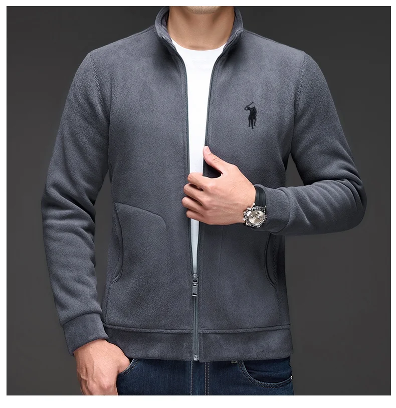 2025 autumn and winter new swan goose down warm zipper cardigan men's high-end exquisite Paul embroidery stand up collar jacket