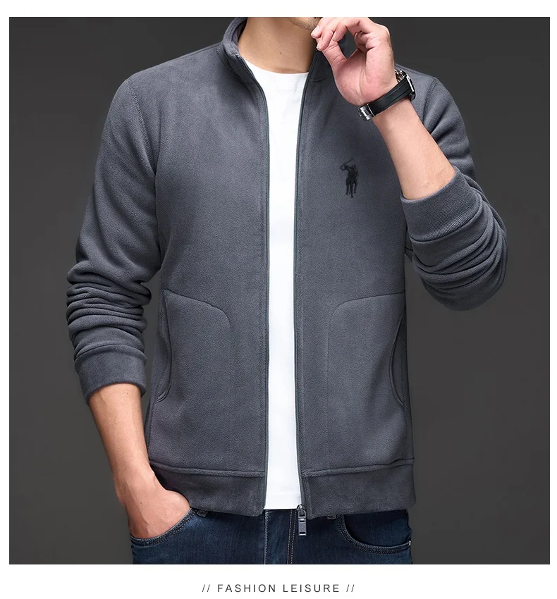 2025 autumn and winter new swan goose down warm zipper cardigan men's high-end exquisite Paul embroidery stand up collar jacket