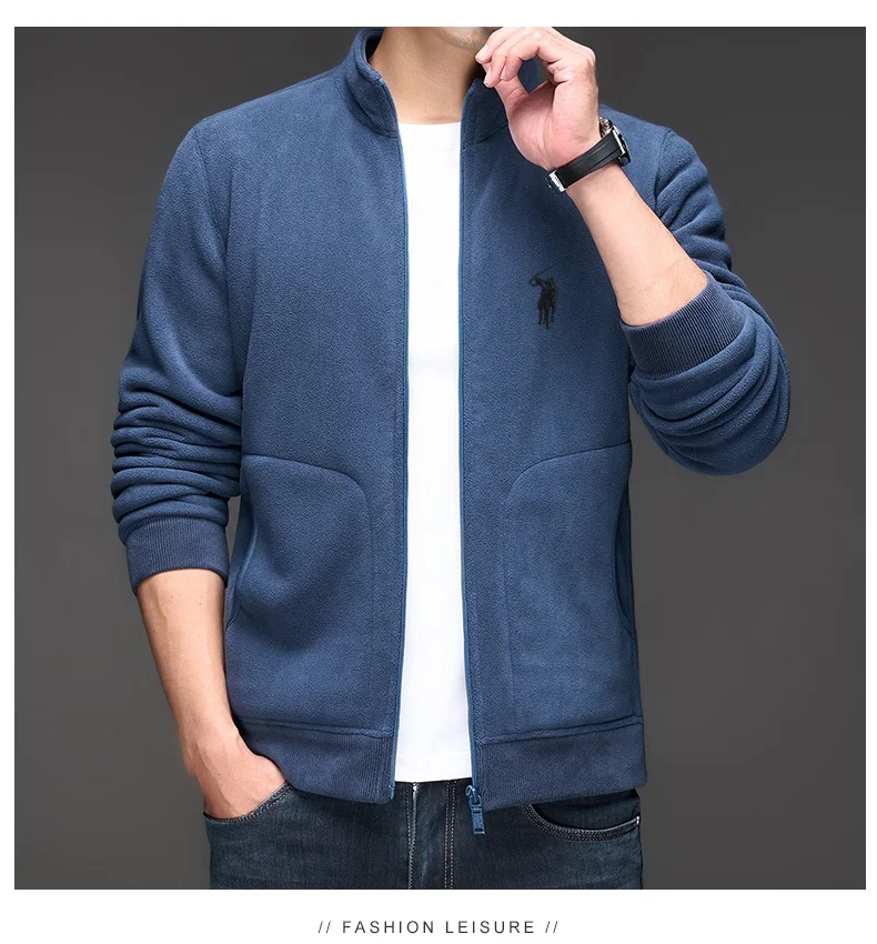 2025 autumn and winter new swan goose down warm zipper cardigan men's high-end exquisite Paul embroidery stand up collar jacket