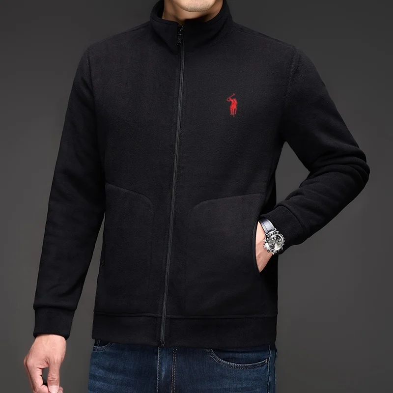 2025 autumn and winter new swan goose down warm zipper cardigan men's high-end exquisite Paul embroidery stand up collar jacket