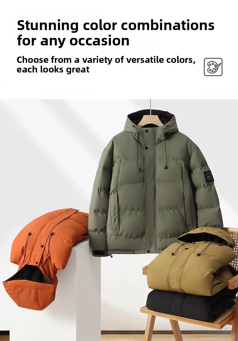 Men's Winter Thickened Hooded down Cotton Jacket 2025 New Style Youth Fashion Cold Resistance Outerwear Standard Fit Zipper C... Men's Winter Thickened Hooded down Cotton Jacket 2025 New Style Youth Fashion Cold Resistance Outerwear Standard Fit Zipper C...