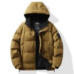 Men's Winter Thickened Hooded down Cotton Jacket 2025 New Style Youth Fashion Cold Resistance Outerwear Standard Fit Zipper C... - Image 3