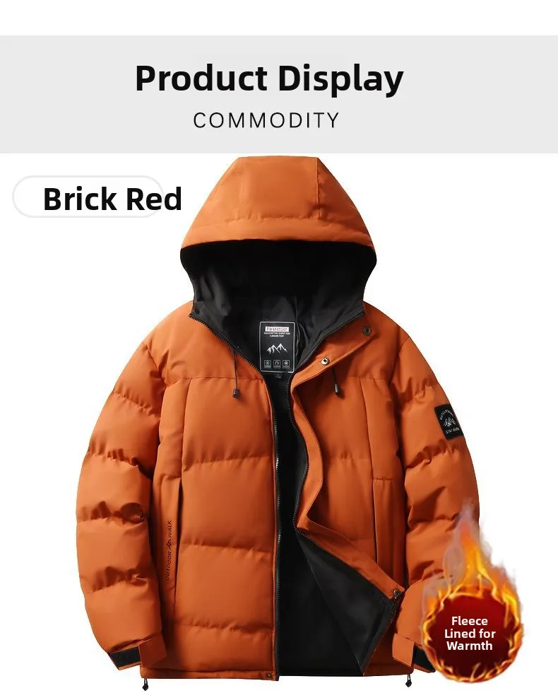 Men's Winter Thickened Hooded down Cotton Jacket 2025 New Style Youth Fashion Cold Resistance Outerwear Standard Fit Zipper C... Men's Winter Thickened Hooded down Cotton Jacket 2025 New Style Youth Fashion Cold Resistance Outerwear Standard Fit Zipper C...