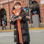 Boys Mid-Length Glossy Down Jacket Fleece Lined Thermal 2025 Winter New Stylish Big Boys Cotton Coat - Image 3