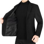 2025 Autumn Winter Man Blazer Simple Solid Color Business Casual Male Suit Coat Turn Down Collar Long Sleeve Men Outerwear - Image 4