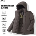 JNLN Unisex Waterproof Fleece Jackets Winter Windproof Thermal Windbreaker Men Women Hiking Camping Skiing Climbing Raincoat