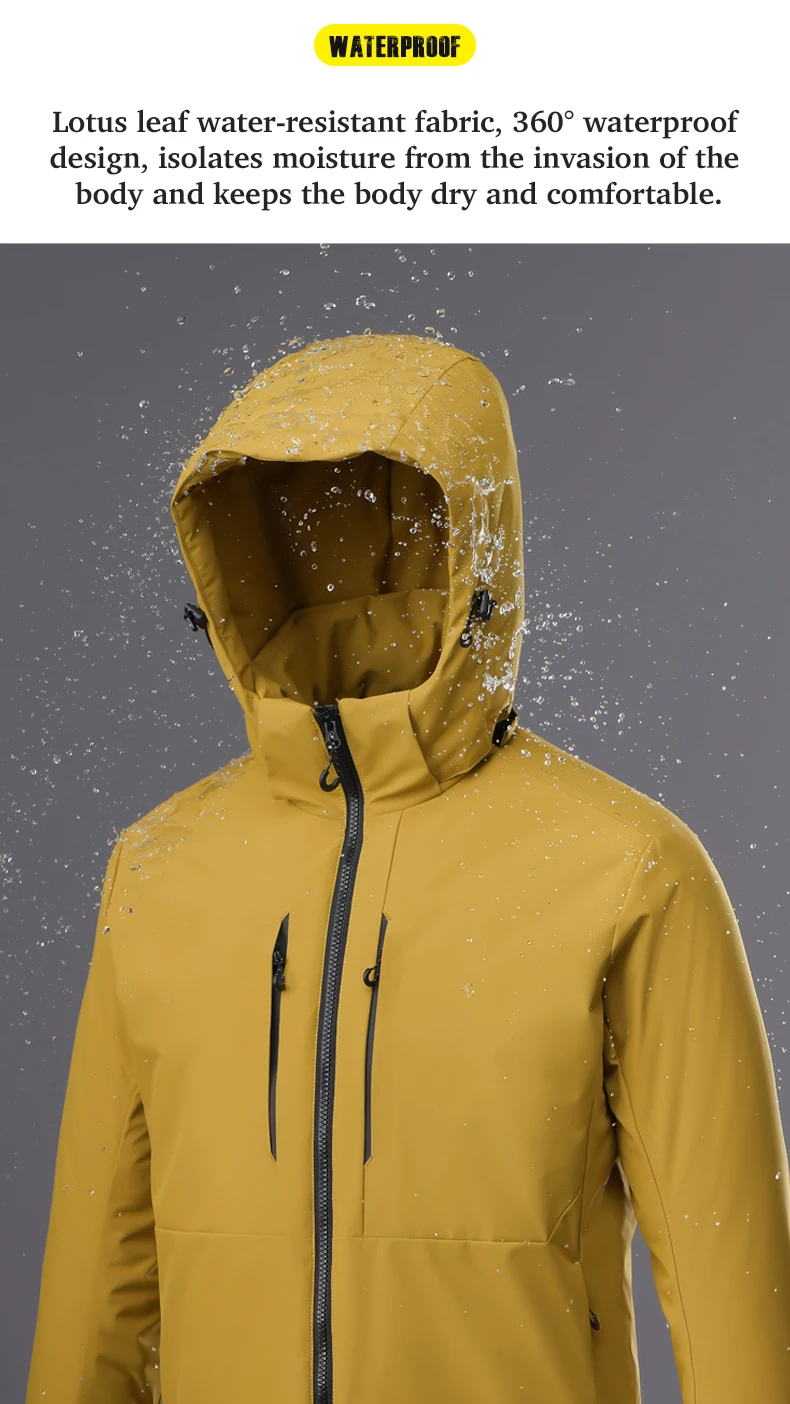 JNLN Unisex Waterproof Fleece Jackets Winter Windproof Thermal Windbreaker Men Women Hiking Camping Skiing Climbing Raincoat