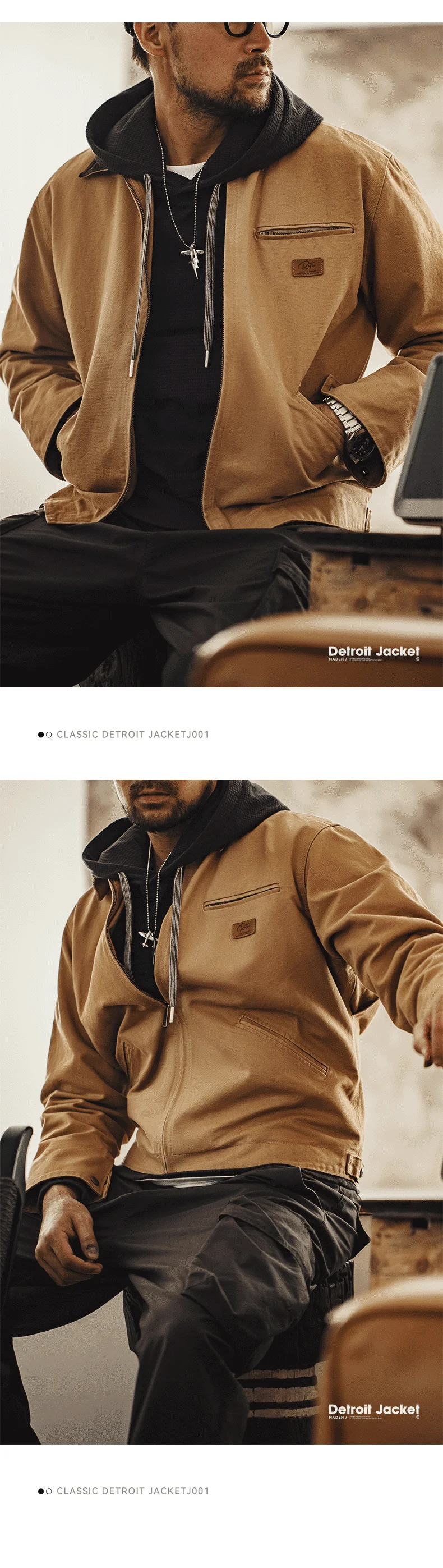 Maden Retro Interstellar Same Style J001 Jacket Canvas Detroit Hunting Jacket Heavyweight Pocket Work Jacket Lapel Collar Coat Maden Retro Interstellar Same Style J001 Jacket Canvas Detroit Hunting Jacket Heavyweight Pocket Work Jacket Lapel Collar Coat
